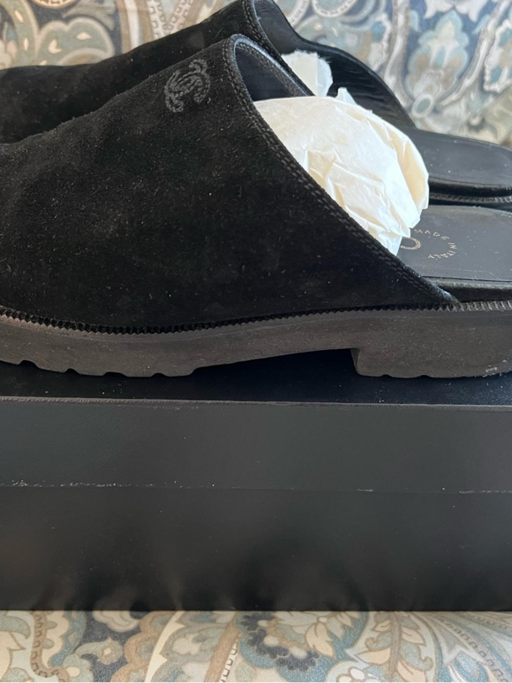 CHANEL Black Suede Slip-On Mules in size 38 - Picture 5 of 5